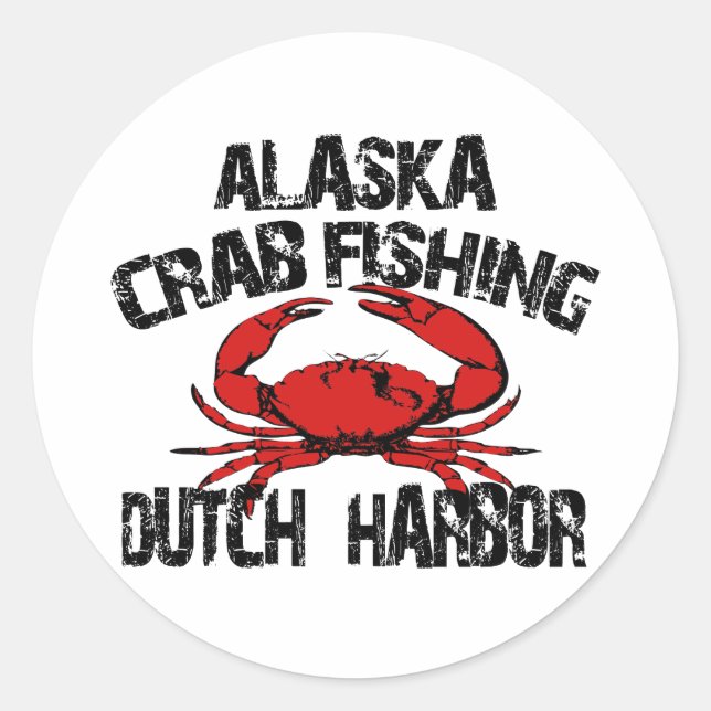Dutch Harbor Alaska Crab Fishing Classic Round Sticker (Front)