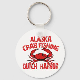 Dutch Harbor Alaska Red Crab Fishing Keychain