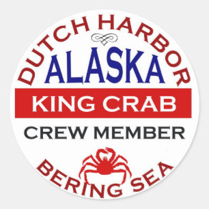 Dutch Harbor Alaskan King Crab Crew Member Classic Round Sticker