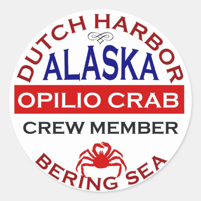 Dutch Harbor Opilio Crab Crew Member Classic Round Sticker (Front)