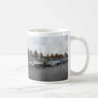 Dutch Harbour with Green & Red Trees Panoramic Mug