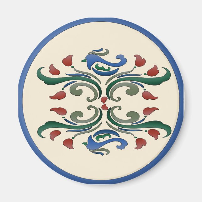 Dutch Hex Sign Birds Magnet (Front)