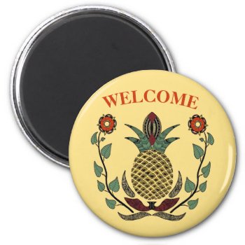 Dutch Hex Welcome Pineapple Magnet by figstreetstudio at Zazzle