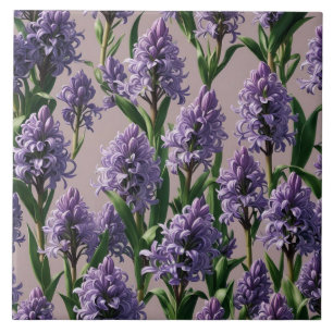 Dutch Hyacinth purple flowers Ceramic Tile
