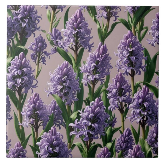 Dutch Hyacinth purple flowers Ceramic Tile (Front)