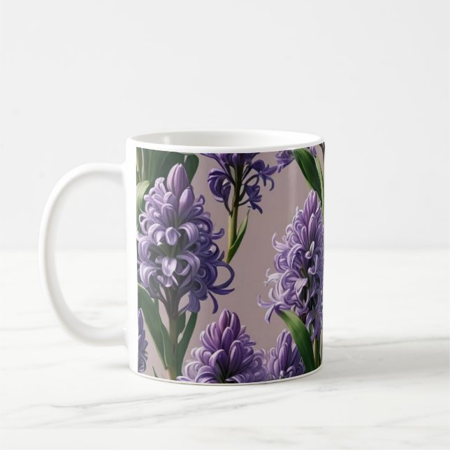 Dutch Hyacinth purple flowers Coffee Mug (Left)