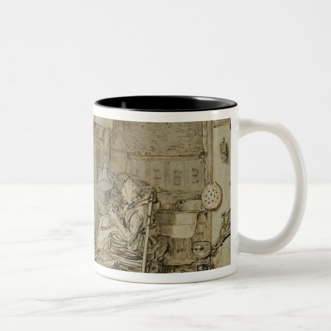 Dutch interior, 1617 Two-Tone coffee mug (Right)