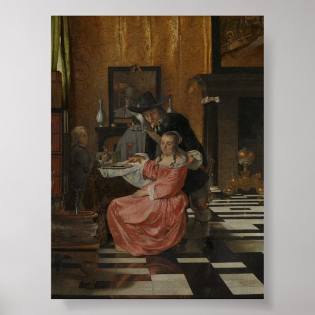 Dutch Interior — Ludolf de Jongh Poster (Front)