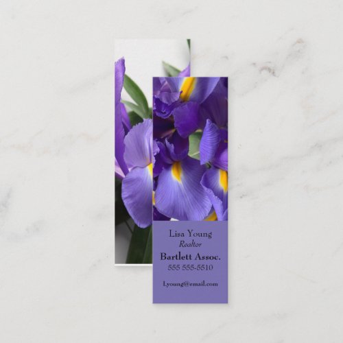 Dutch iris bouquet bookmark mini business card