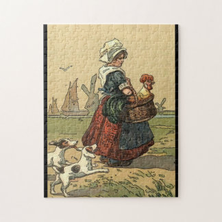 Dutch Lady with dog, Jigsaw Puzzle