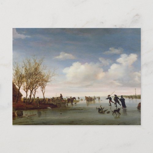 Dutch landscape with Skaters Postcard