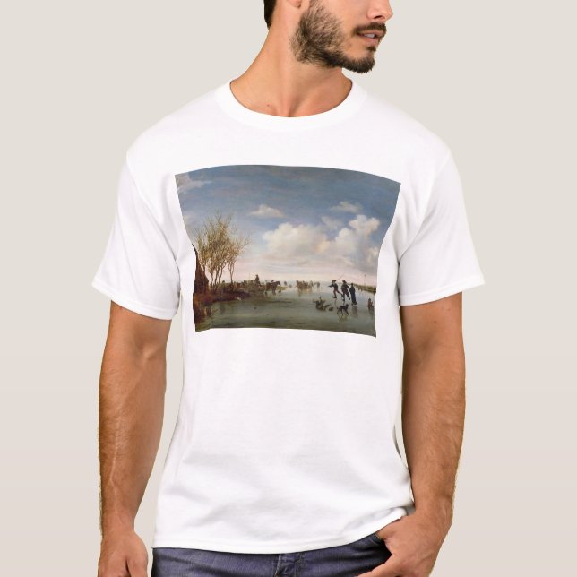 Dutch landscape with Skaters T-Shirt (Front)