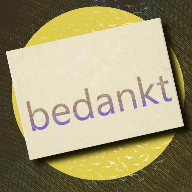 Dutch Language Letterpress Thank You Card (Creator Uploaded)