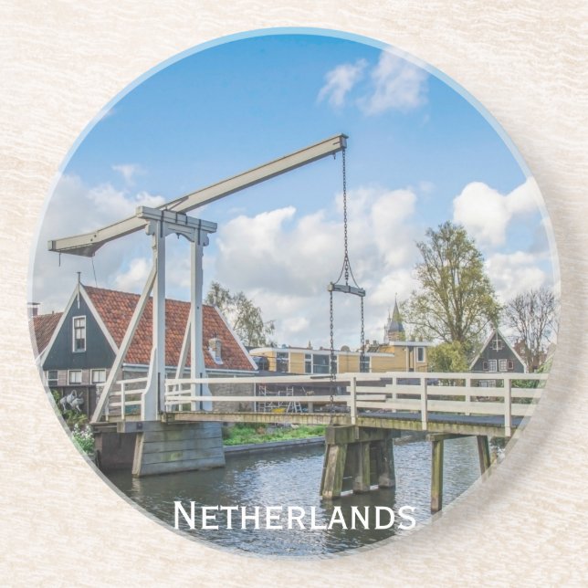 Dutch lifting wooden bridge in Netherlands Coaster (Front)