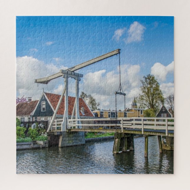 Dutch lifting wooden bridge jigsaw puzzle (Vertical)