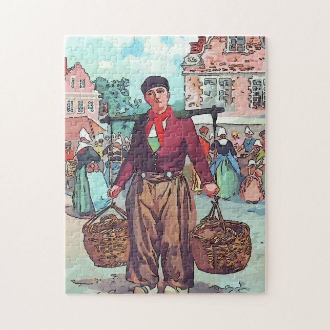 Dutch Man with baskets Jigsaw Puzzle (Vertical)