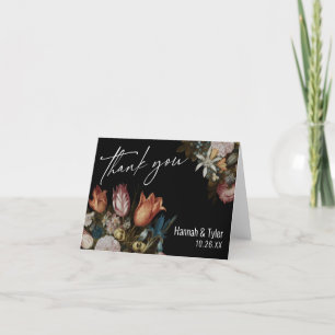 Dutch Master Bosschaert Floral Oil Painting Letterpress Thank You Card
