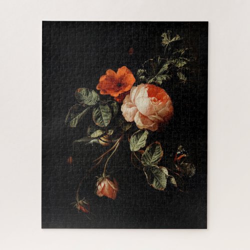 Dutch Master Oil Painting Still Life with Roses Jigsaw Puzzle
