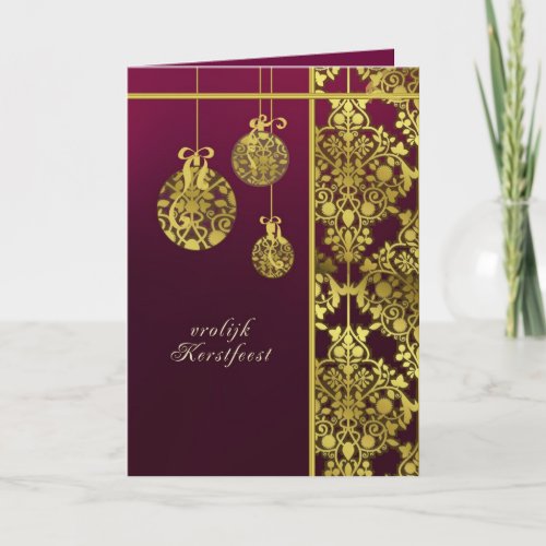 dutch merry christmas card elegant ornament holiday card