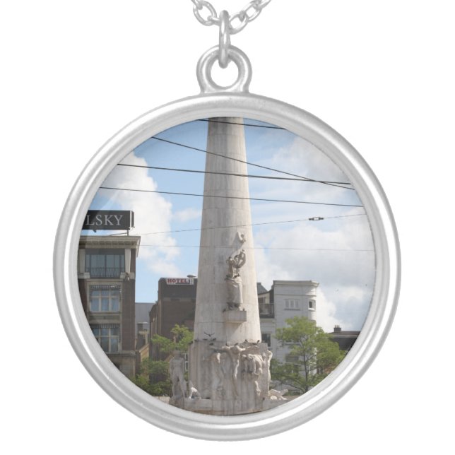 Dutch National Monument Silver Plated Necklace (Front)