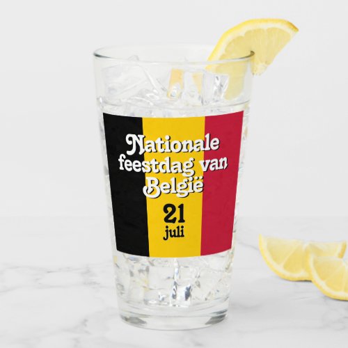 Dutch Nationale feestdag van Belgi Belgian Flag Glass