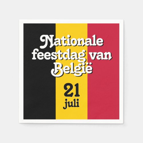 Dutch Nationale feestdag van Belgi Belgian Flag Napkins