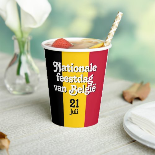 Dutch Nationale feestdag van Belgi Belgian Flag Paper Cups