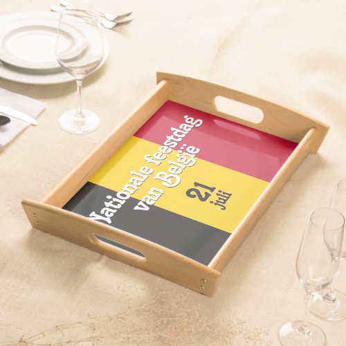 Dutch Nationale feestdag van Belgi Belgian Flag Serving Tray