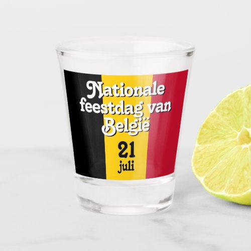 Dutch Nationale feestdag van Belgi Belgian Flag Shot Glass