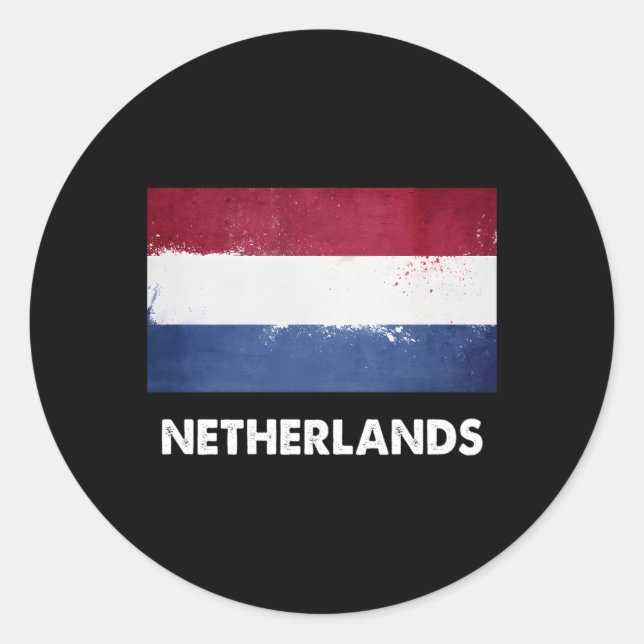 Dutch Netherlands Flag Classic Round Sticker (Front)