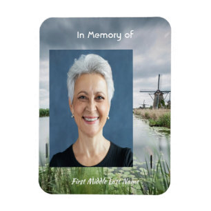 Dutch Netherlands windmill Memorial Keepsake Magnet