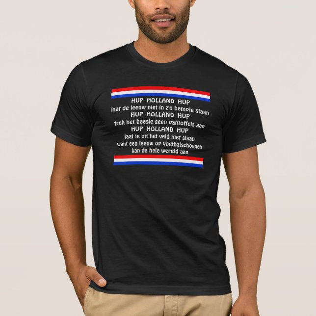Dutch Orange Soccer Team Chant Hup Holland Hup T-Shirt (Front)