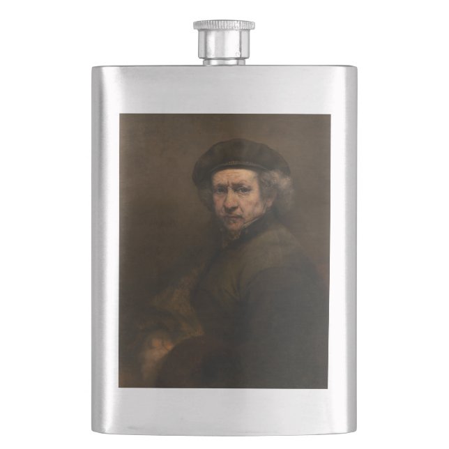 Dutch Painter Rembrandt Golden Age Master Artist Flask (Front)