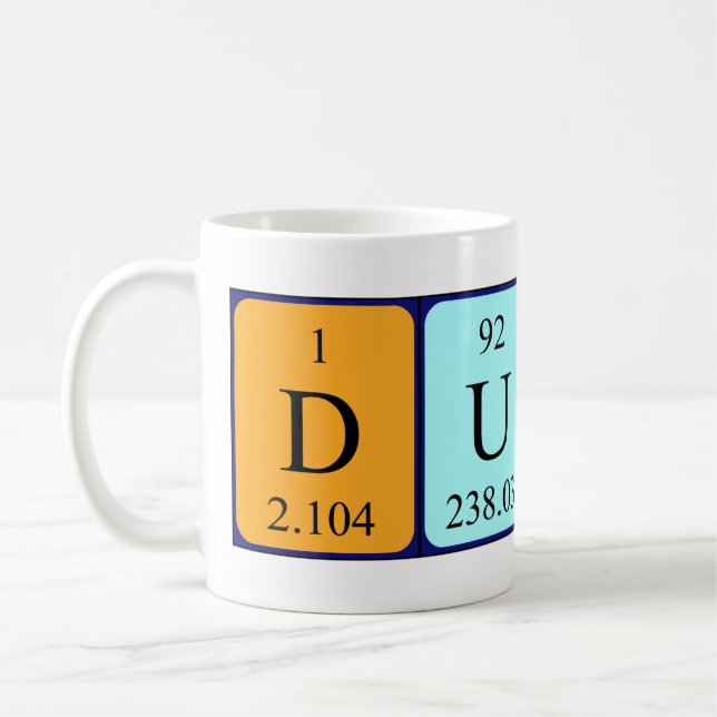 Dutch periodic table patriotic mug (Left)