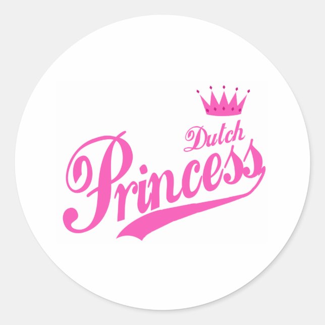 Dutch Princess Classic Round Sticker (Front)