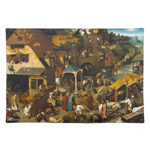Dutch Proverbs by Pieter Bruegel the Elder Cloth Placemat