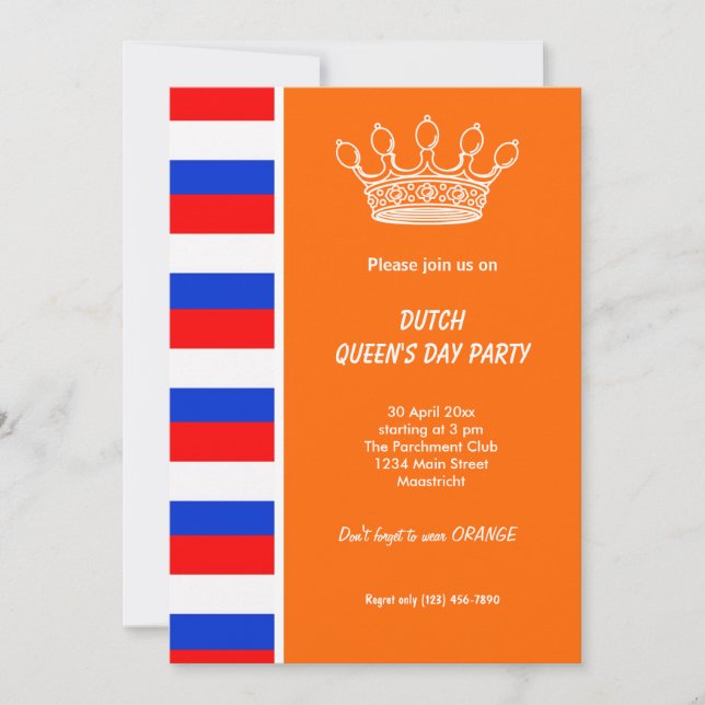 Dutch Queen's day (Koninginnedag) Invitation (Front)