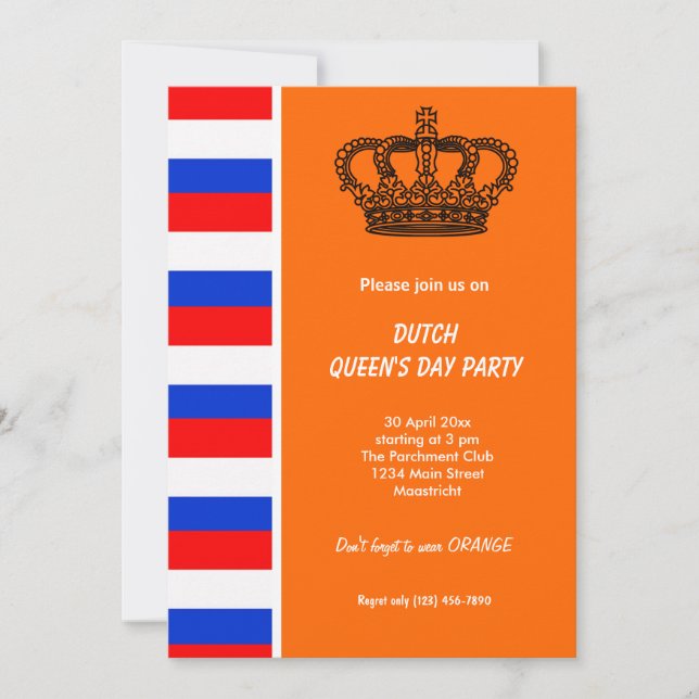 Dutch Queen's day (Koninginnedag) Invitation (Front)