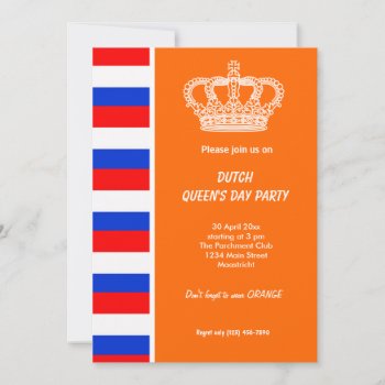 Dutch Queen's Day (koninginnedag) Invitation by graphicdesign at Zazzle