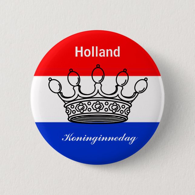 Dutch Queen's day (Koninginnedag) Pinback Button (Front)