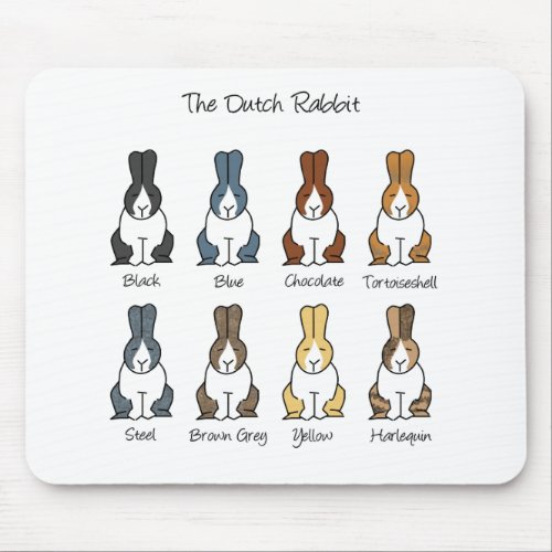 Dutch Rabbit Colors Mouse Pad