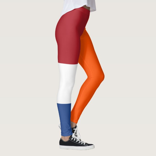 Dutch Red White Blue Orange Flags Colors Leggings (Right)