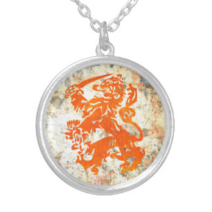 Dutch Republic Lion Silver Plated Necklace