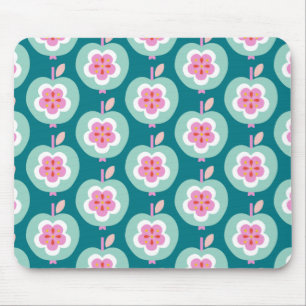 Dutch Retro Apple Teal Mouse Pad