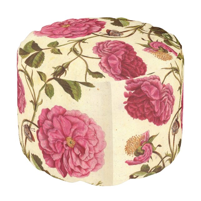 Dutch Rose Pouf (Angled Front)