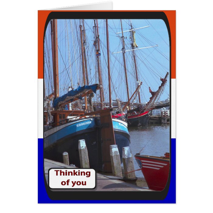 Dutch sail training vessel, Enkhuizen harbour Card