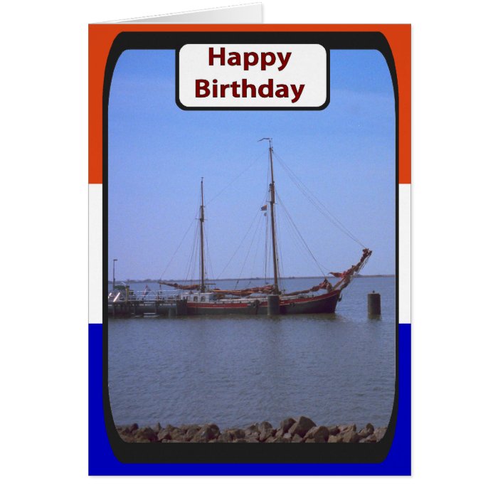 Dutch sail training vessel,on the Ijselmeer, Greeting Card