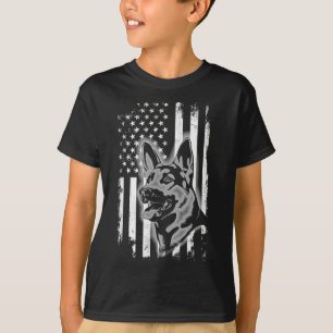 Dutch Shepherd American Flag USA Patriotic Dog Lov T-Shirt