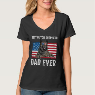 Dutch Shepherd Dad American Flag Dog Owner Father T-Shirt
