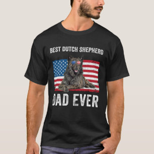 Dutch Shepherd Dad American Flag Dog  Owner Father T-Shirt